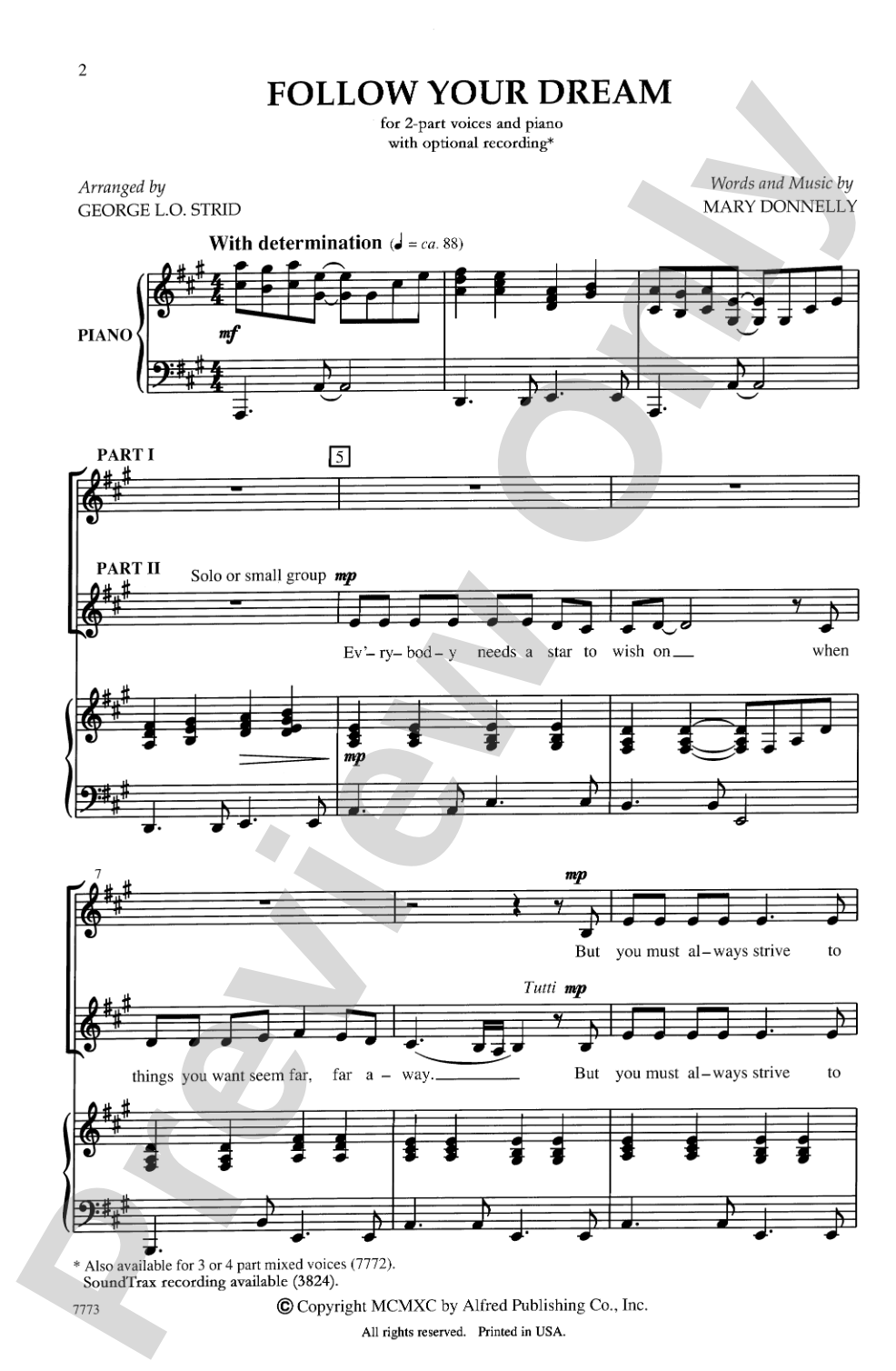 Follow Your Dream: 2-Part Choral Octavo