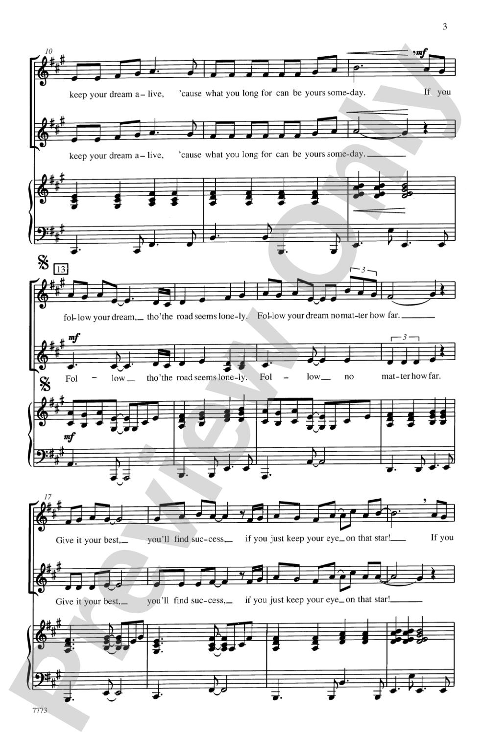 Follow Your Dream: 2-Part Choral Octavo