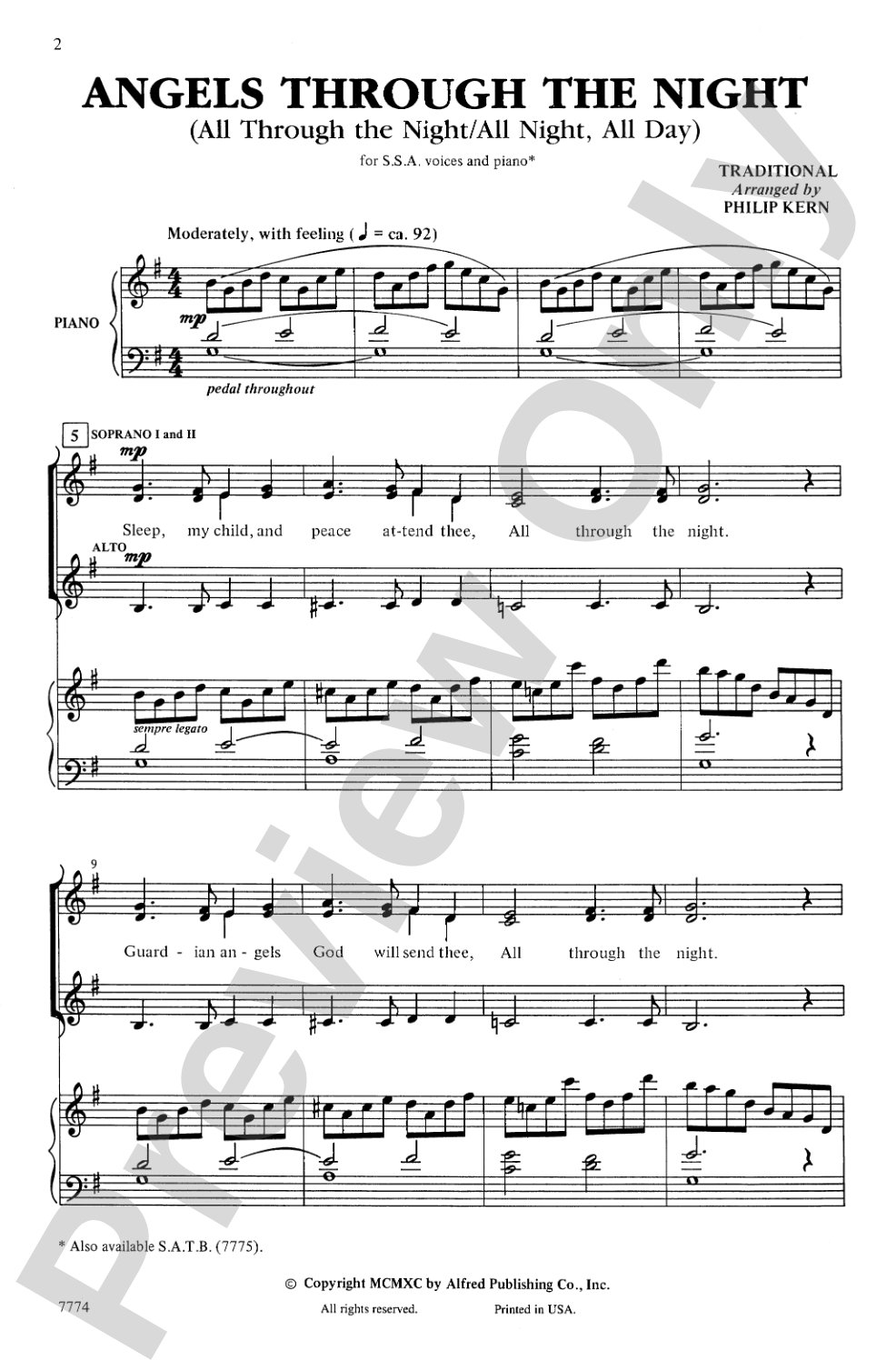 Angels Through the Night: SSA Choral Octavo