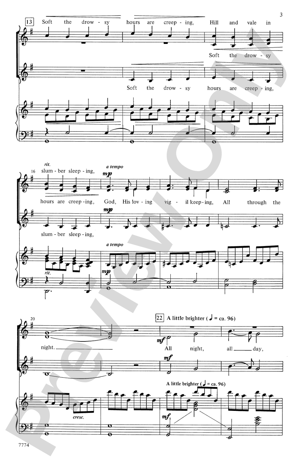 Angels Through the Night: SSA Choral Octavo