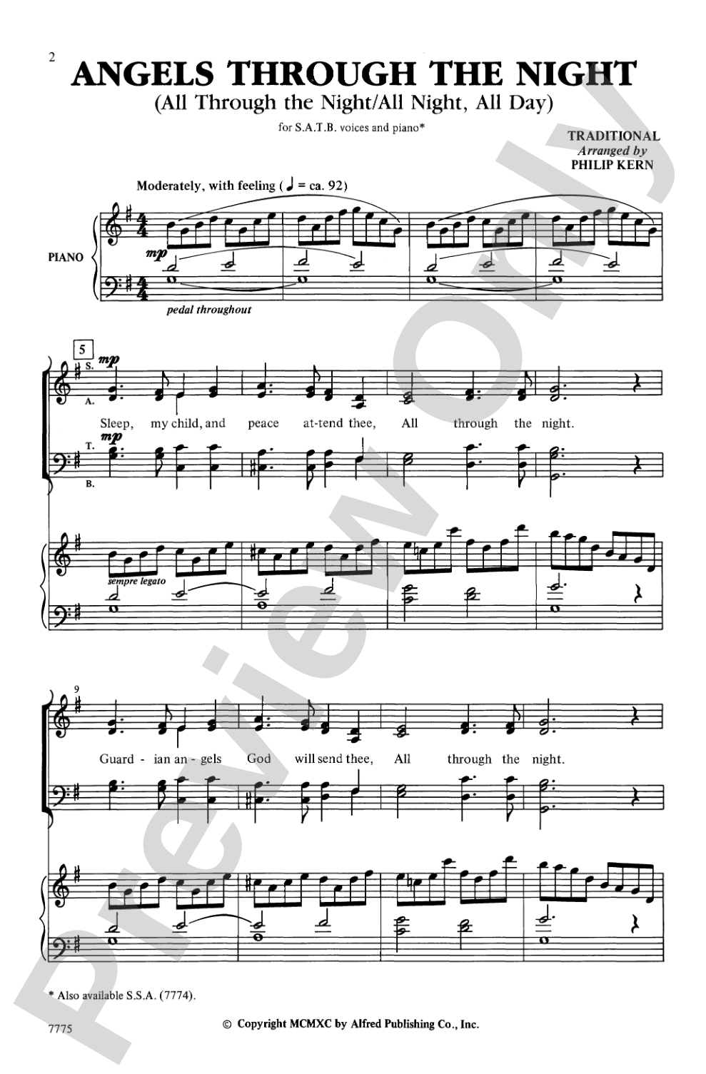 Angels Through the Night: SATB Choral Octavo