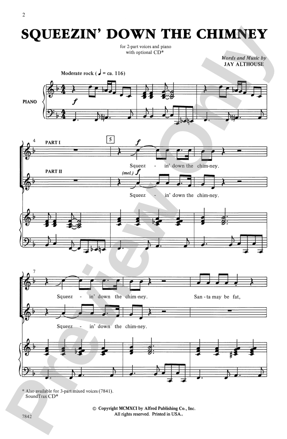Squeezin' Down the Chimney: 2-Part Choral Octavo