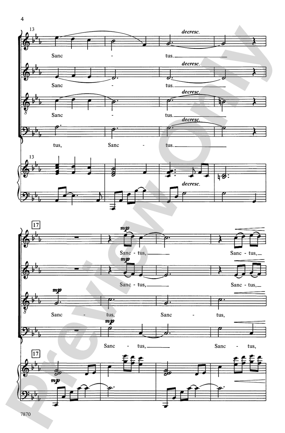 Sanctus: SATB Choral Octavo