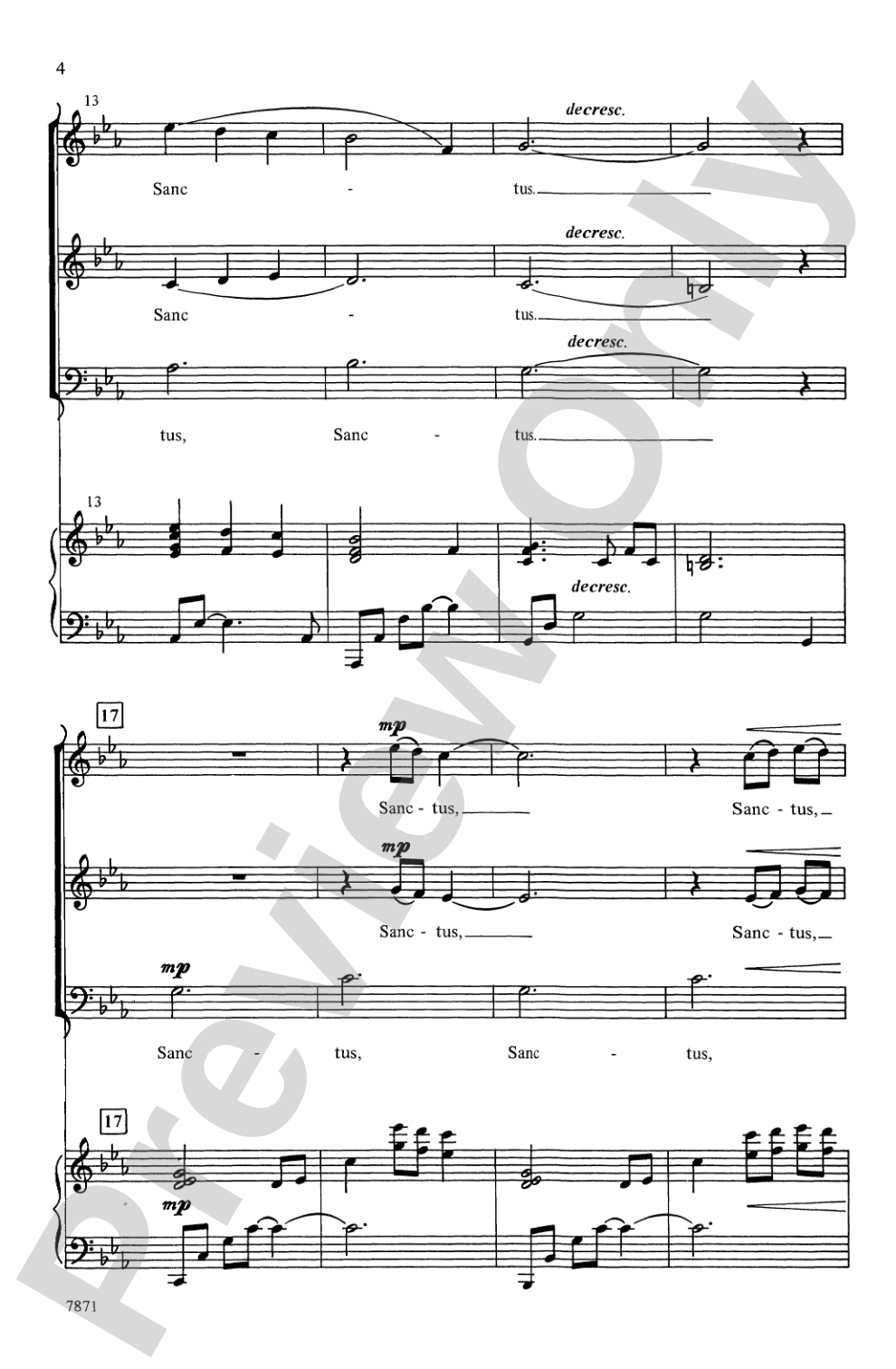 Sanctus: 3-Part Mixed Choral Octavo