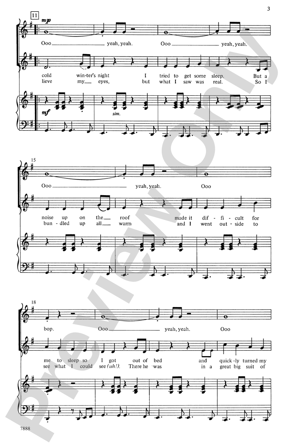 On the Roof (I Saw Santa Claus): 2-Part Choral Octavo
