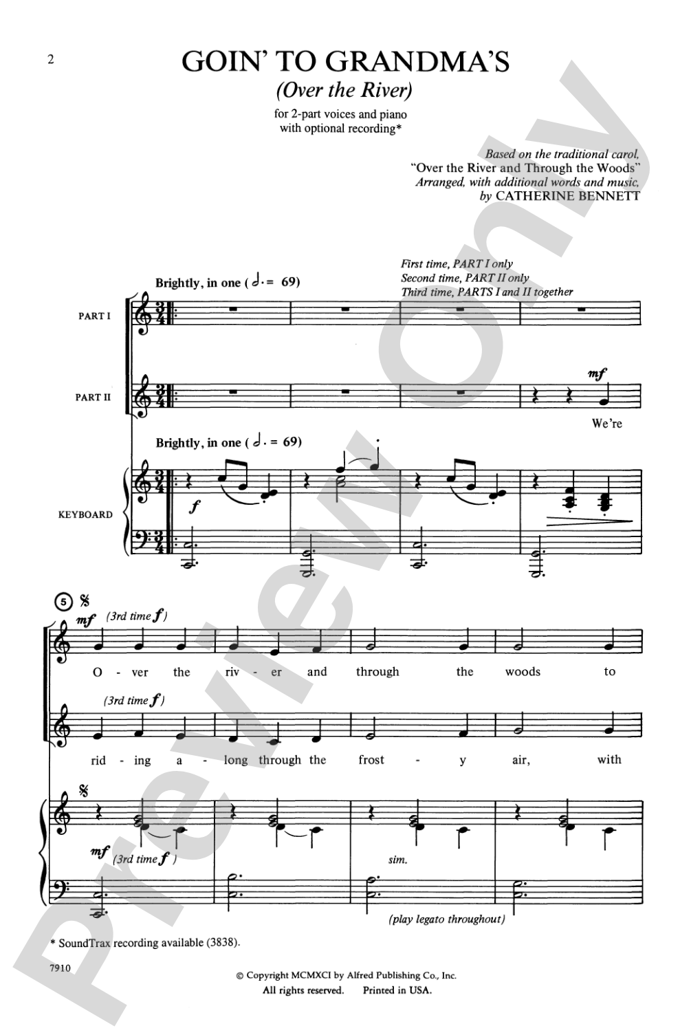 Goin' to Grandma's (Over the River): 2-Part Choral Octavo