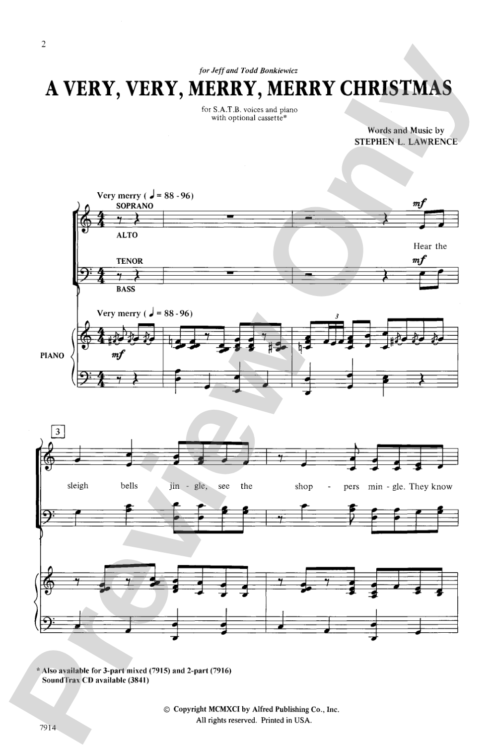 A Very, Very, Merry, Merry Christmas: SATB Choral Octavo