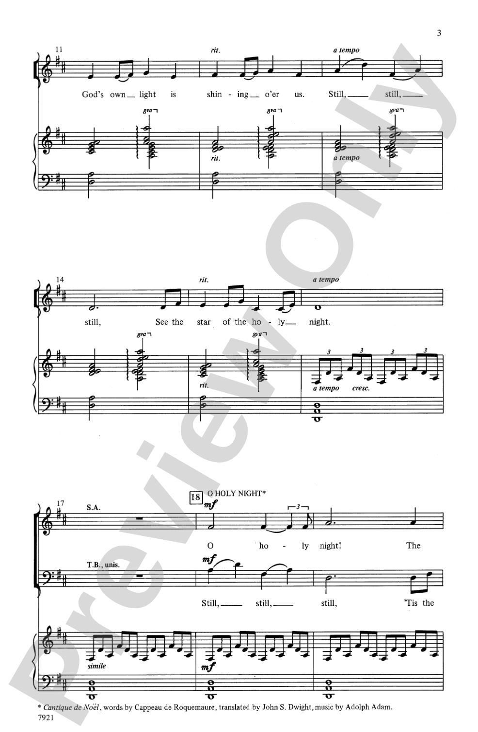 Still the Holiest Night: SATB Choral Octavo