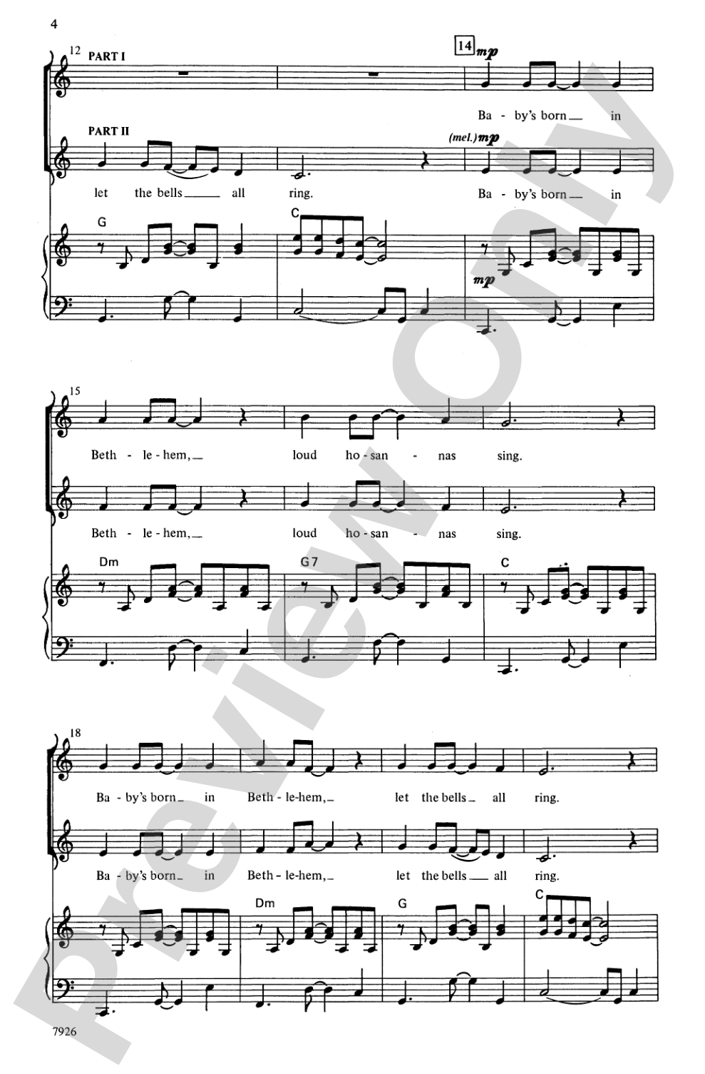 Baby's Born in Bethlehem: 2-Part Choral Octavo