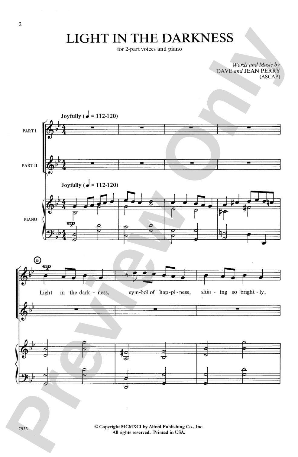 Light in the Darkness: 2-Part Choral Octavo