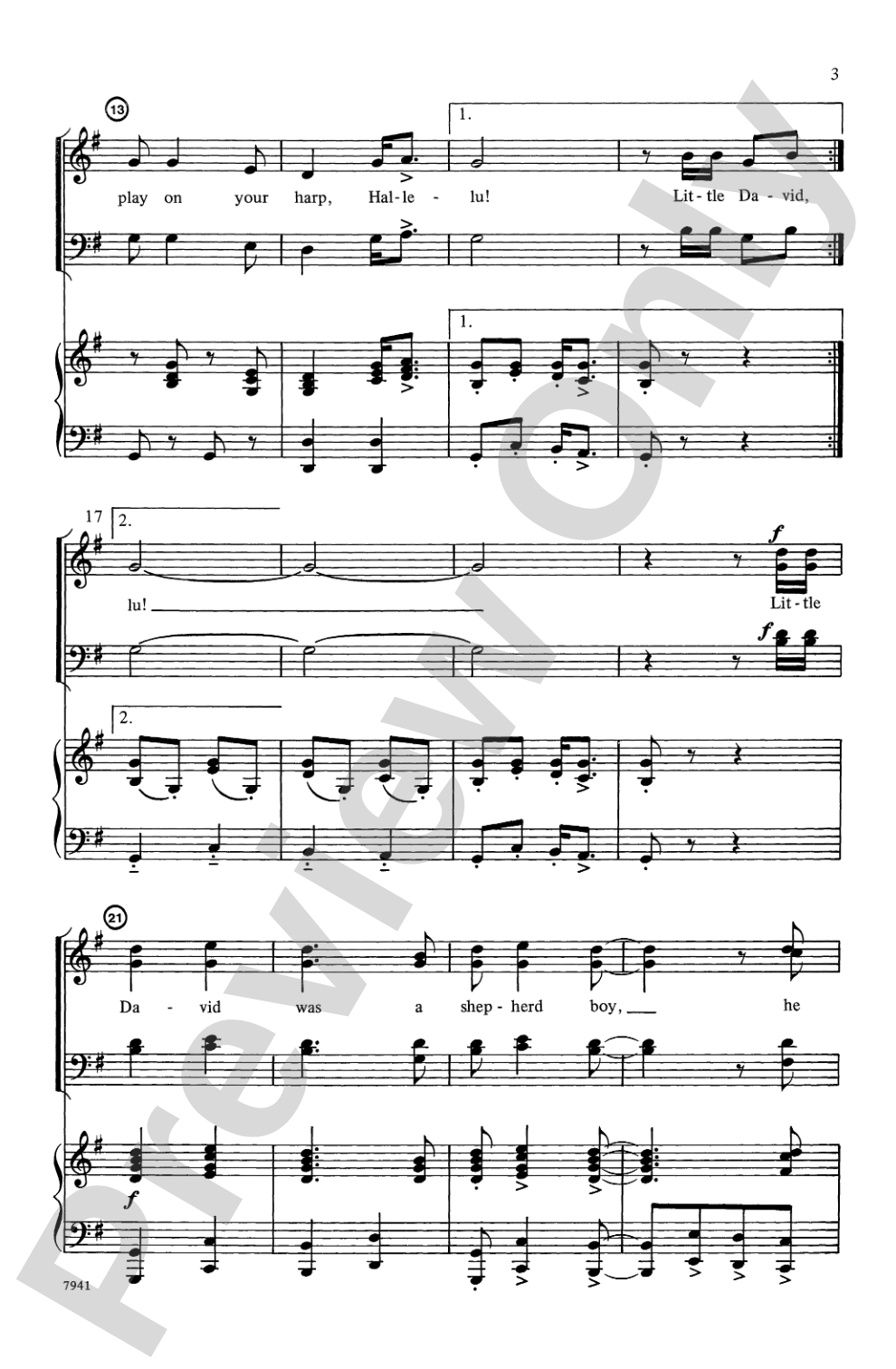 Little David, Play on Your Harp: SATB Choral Octavo