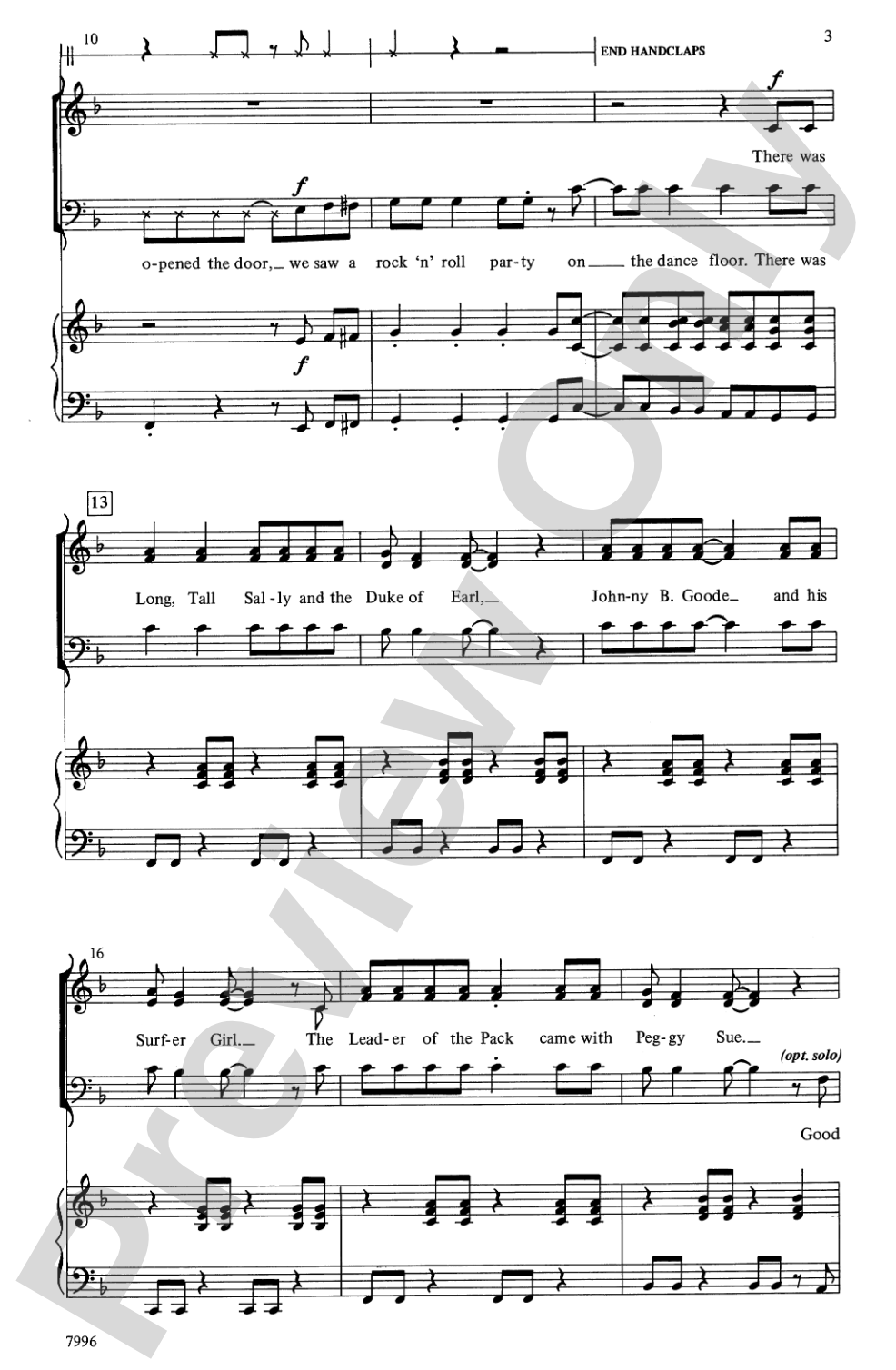 Rock 'n' Roll Party Tonight!: 3-Part Mixed Choral Octavo