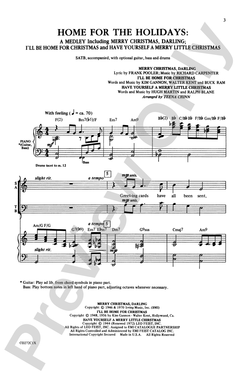 Home for the Holidays (A Medley): SATB Choral Octavo