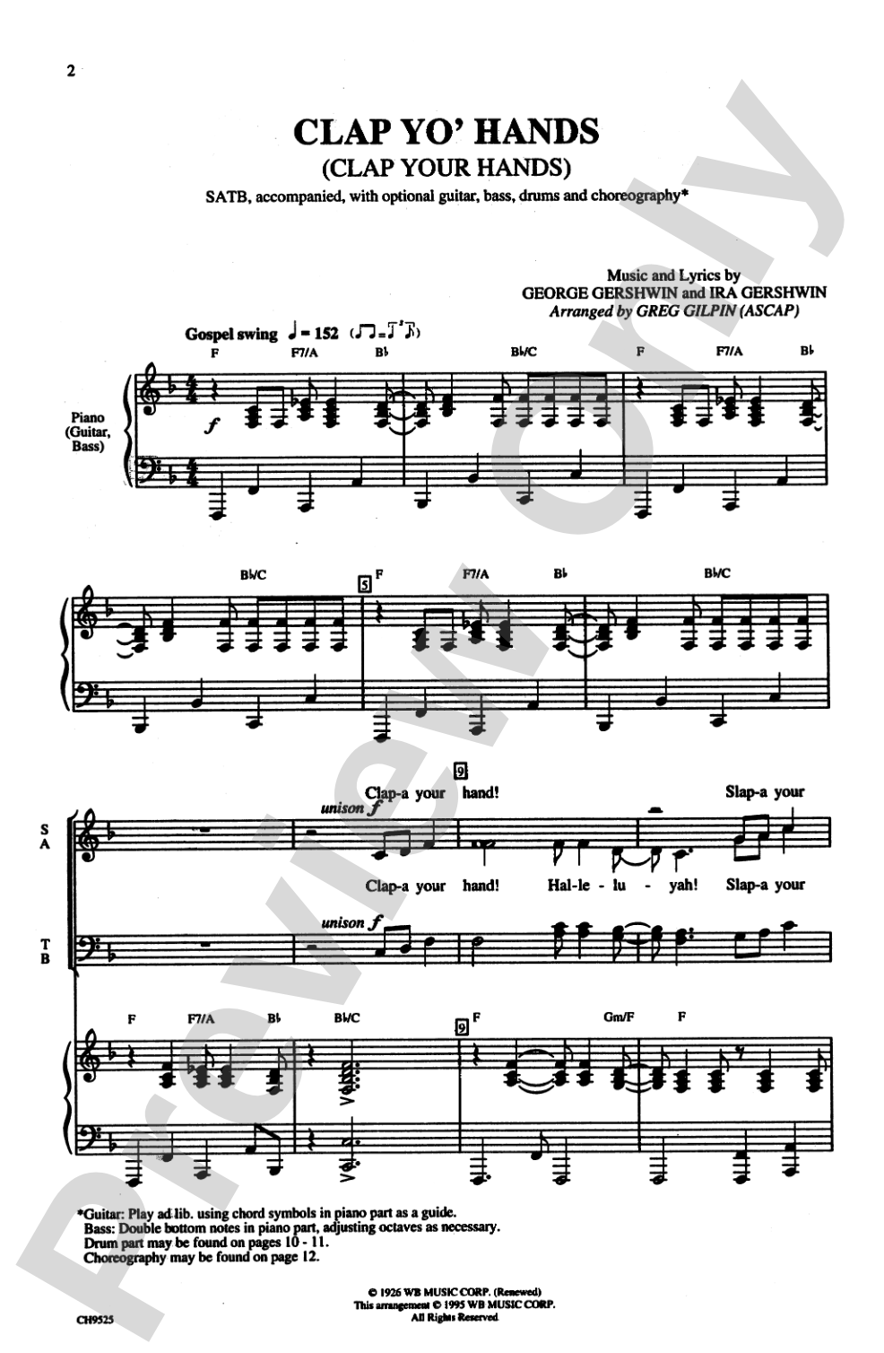 Clap Yo' Hands (Clap Your Hands): SATB Choral Octavo
