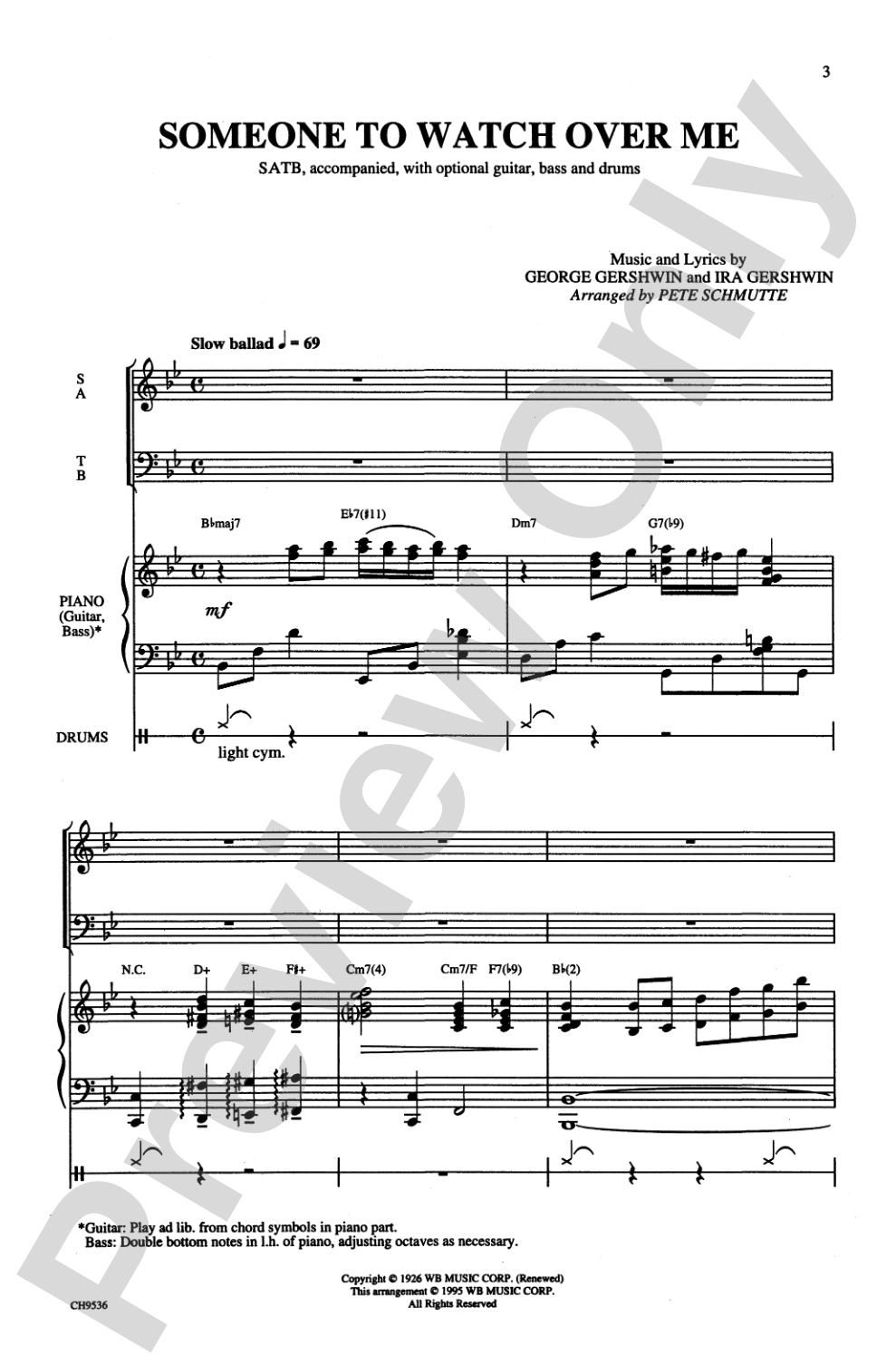 Someone to Watch Over Me: SATB Choral Octavo