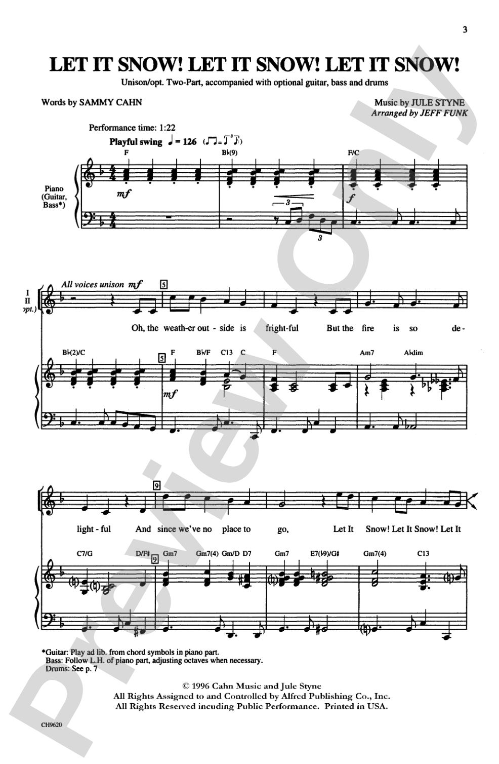 Let It Snow! Let It Snow! Let It Snow!: Unison / Opt. 2-Part Choral Octavo