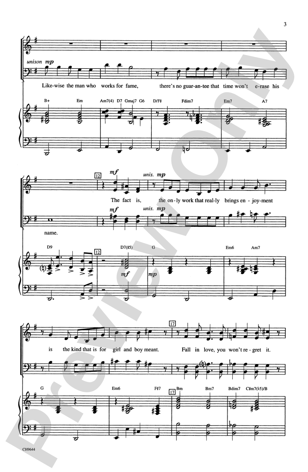 Nice Work If You Can Get It: SATB Choral Octavo