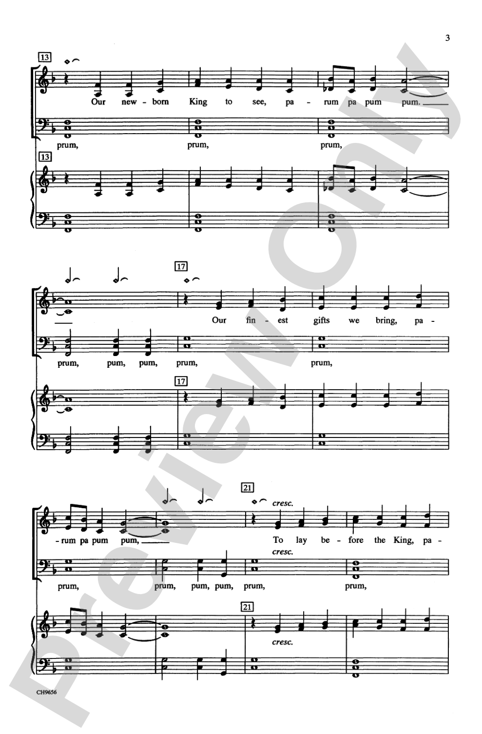 The Little Drummer Boy: SATB Choral Octavo