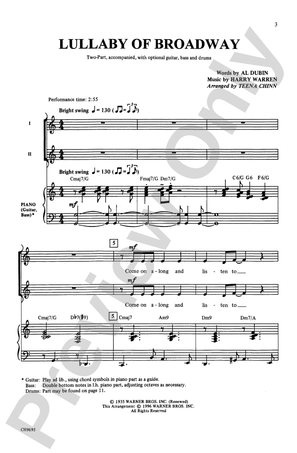 Lullaby of Broadway: 2-Part Choral Octavo