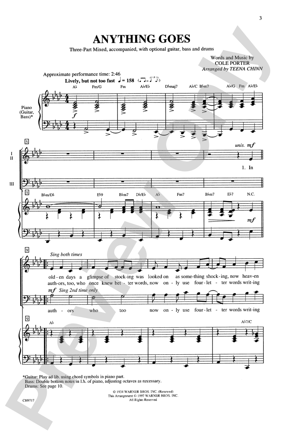 Anything Goes: 3-Part Mixed Choral Octavo