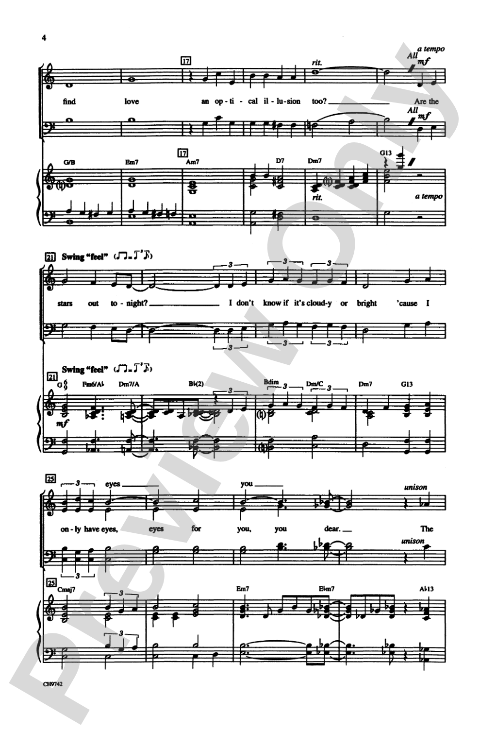 I Only Have Eyes for You: SATB Choral Octavo