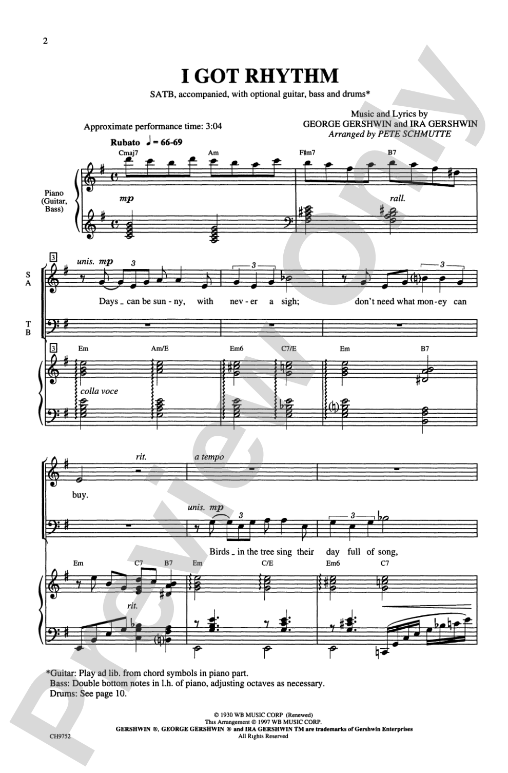 I Got Rhythm: SATB Choral Octavo