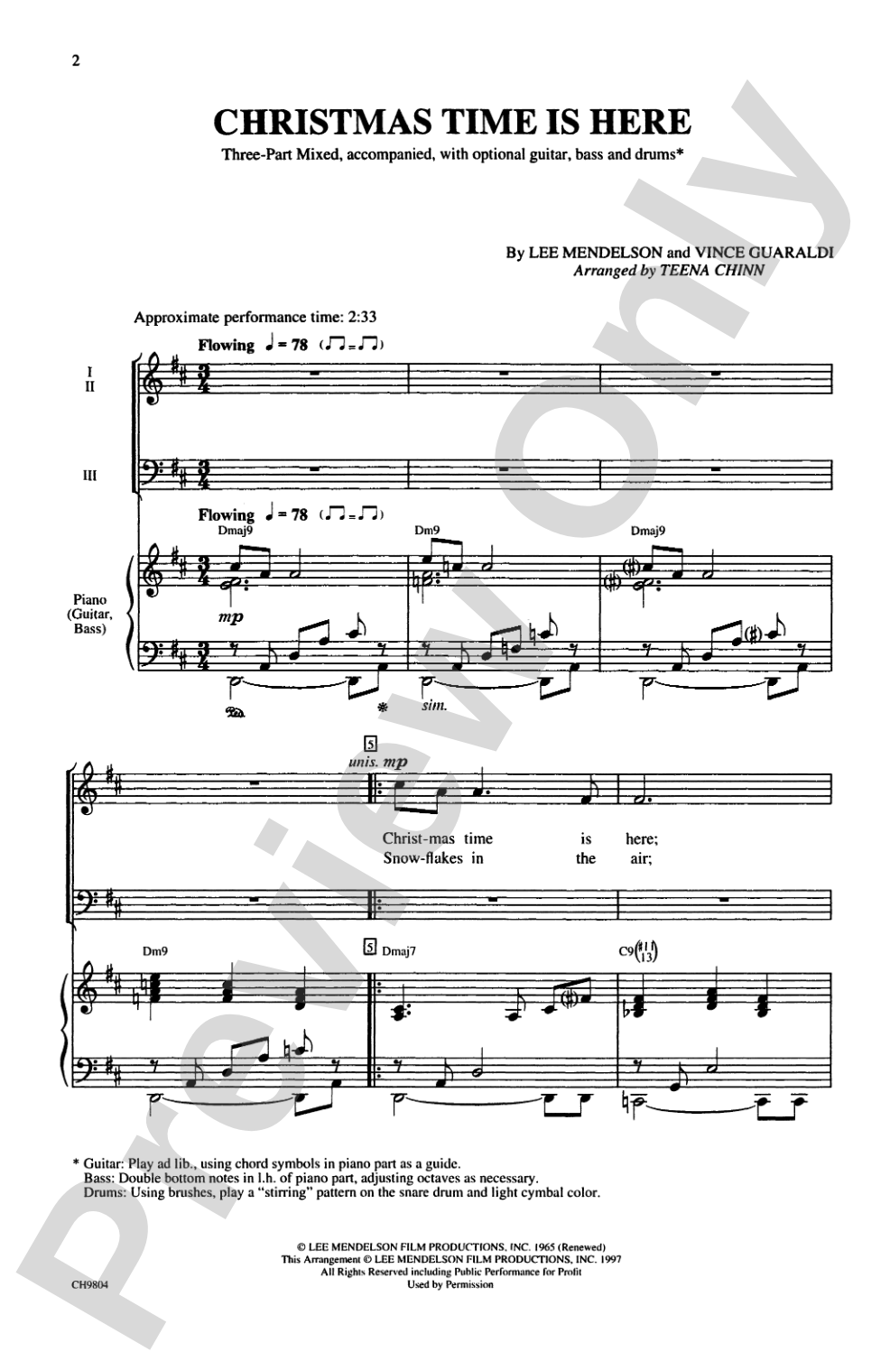Christmas Time Is Here: 3-Part Mixed Choral Octavo
