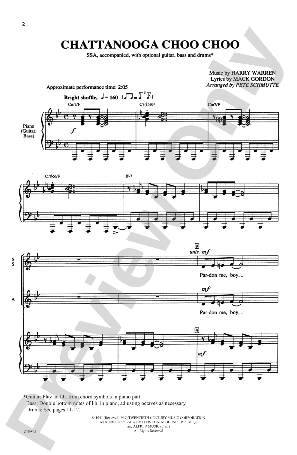 Chattanooga Choo Choo: SSA Choral Octavo