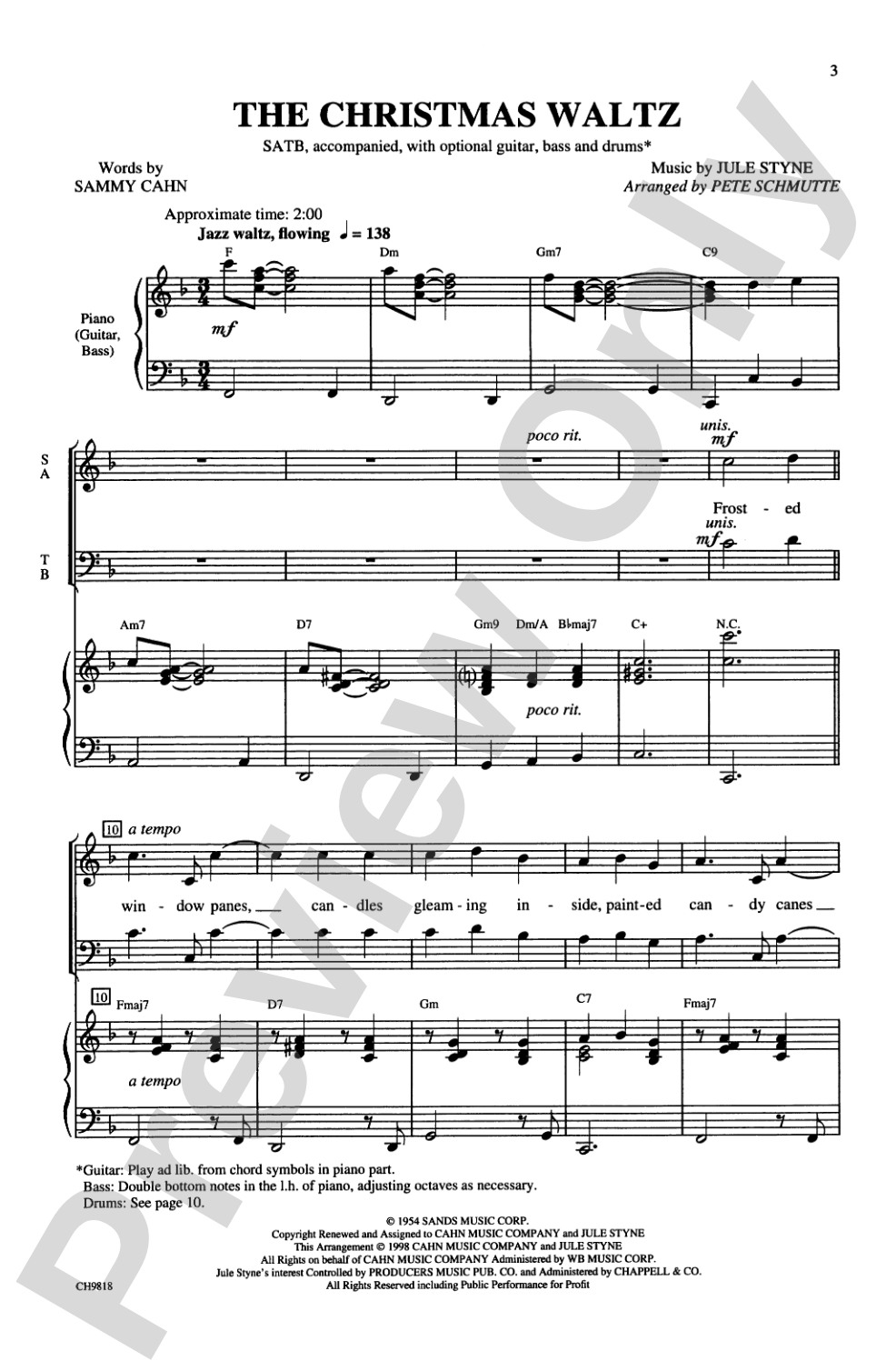 The Christmas Waltz: SATB Choral Octavo