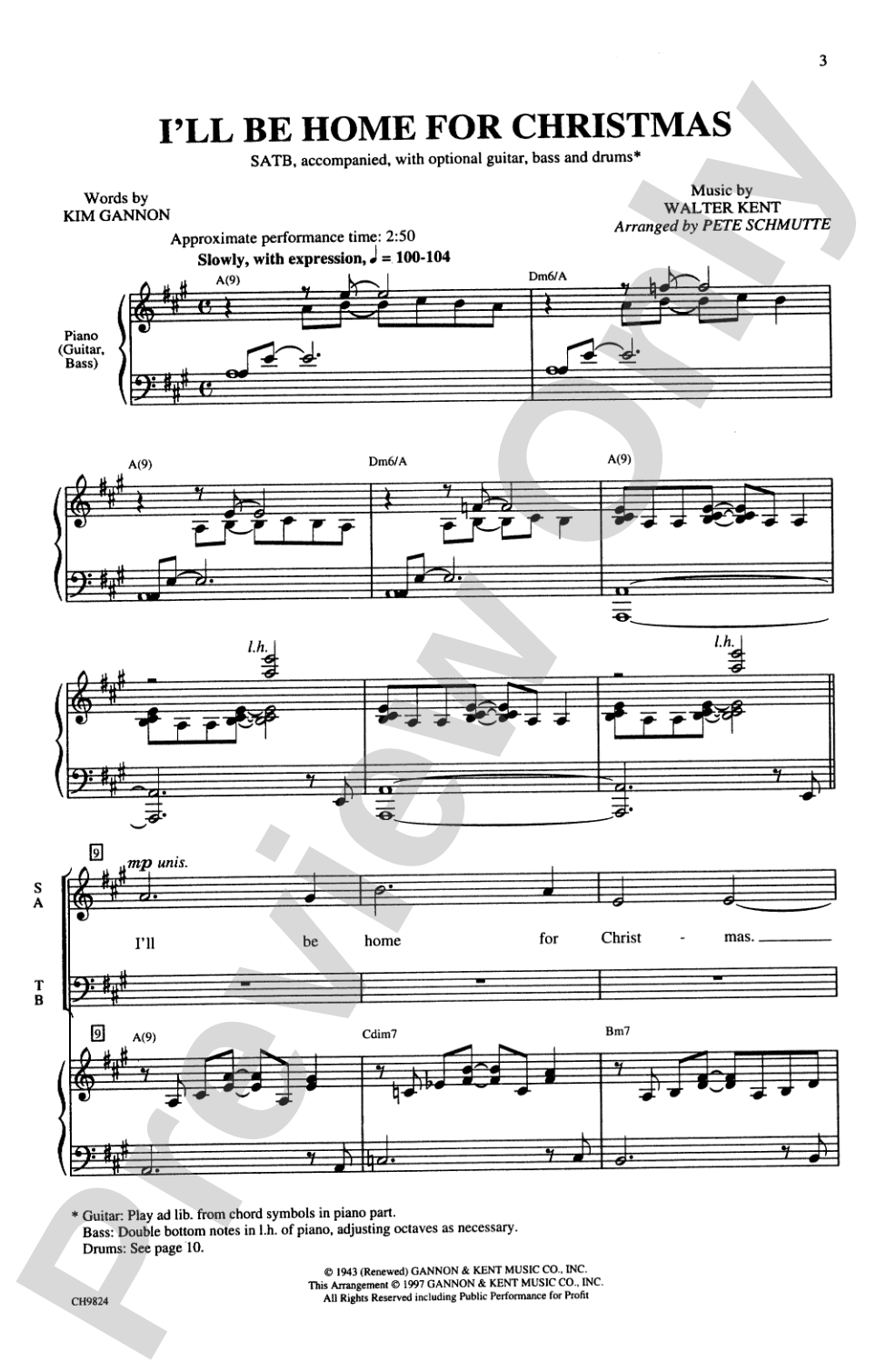 I'll Be Home for Christmas: SATB Choral Octavo