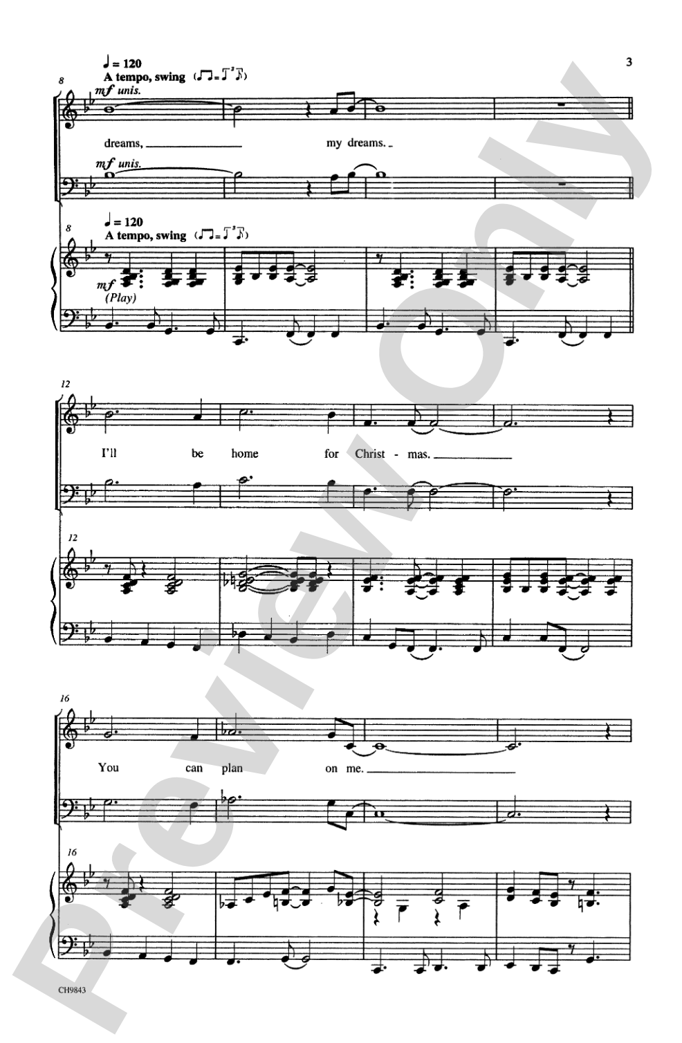I'll Be Home for Christmas: SATB Choral Octavo