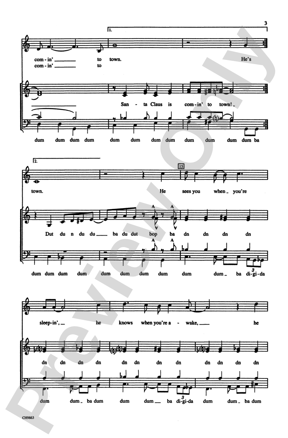 Santa Claus Is Comin' to Town: SATB, <I>a cappella,</I> and Solo Choral Octavo