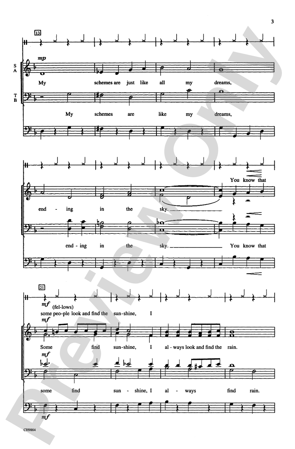 I'm Always Chasing Rainbows: SATB, <i>a cappella</i> Choral Octavo