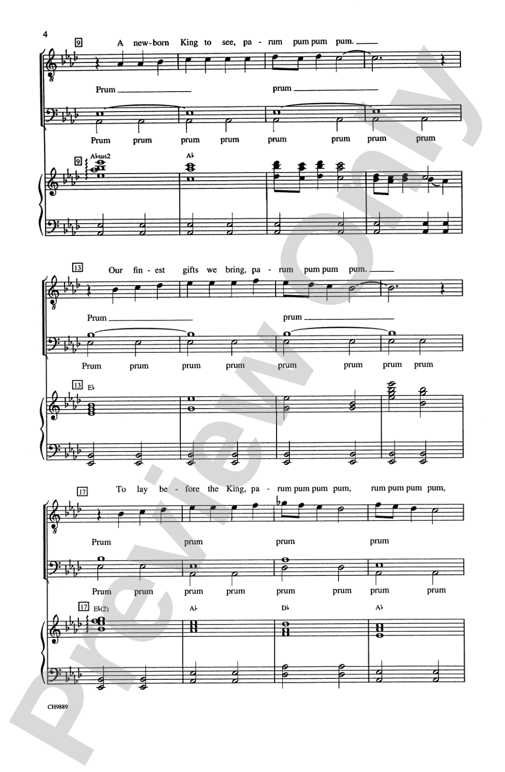 The Little Drummer Boy: TBB Choral Octavo
