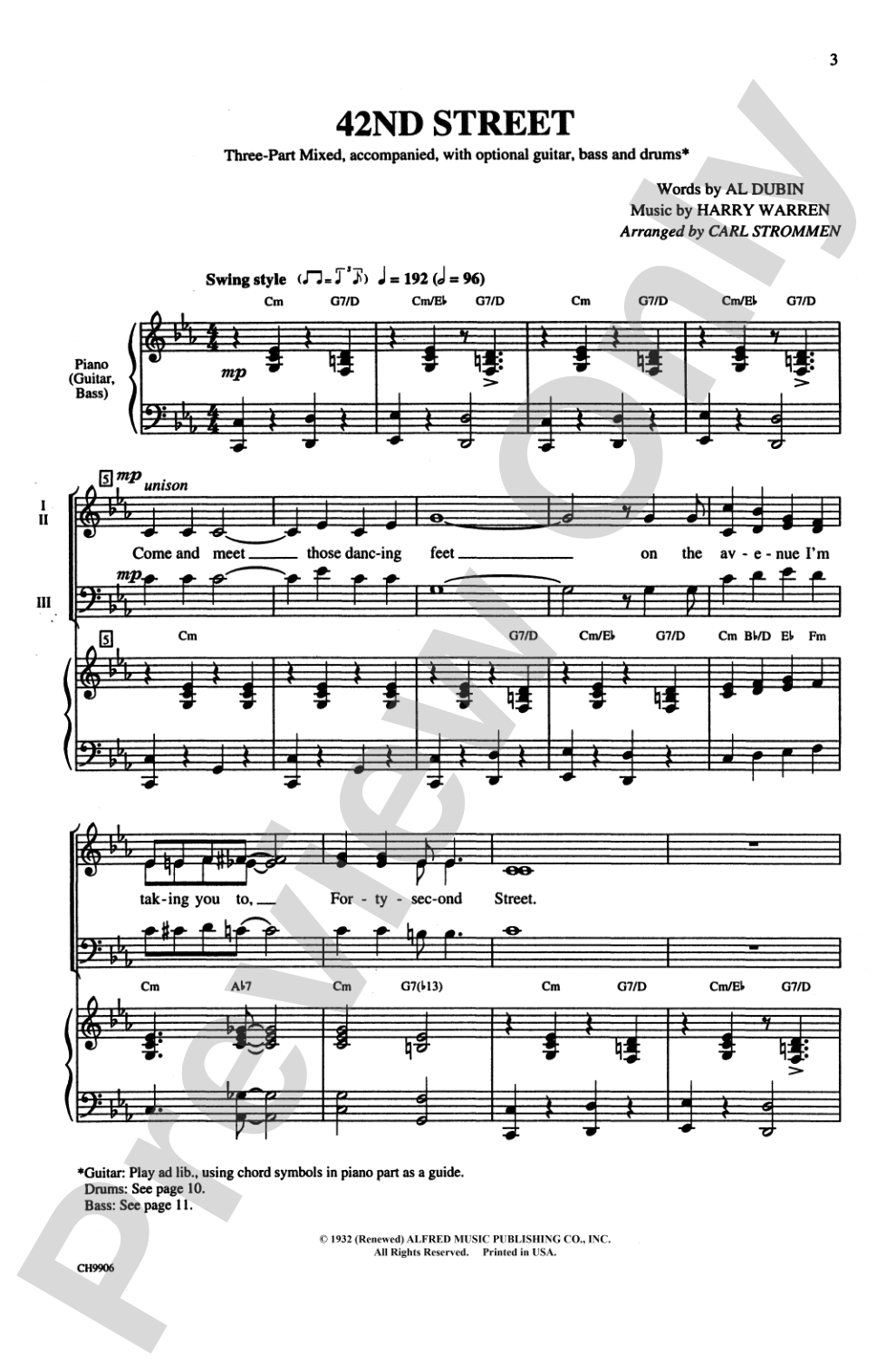 42nd Street: 3-Part Mixed Choral Octavo