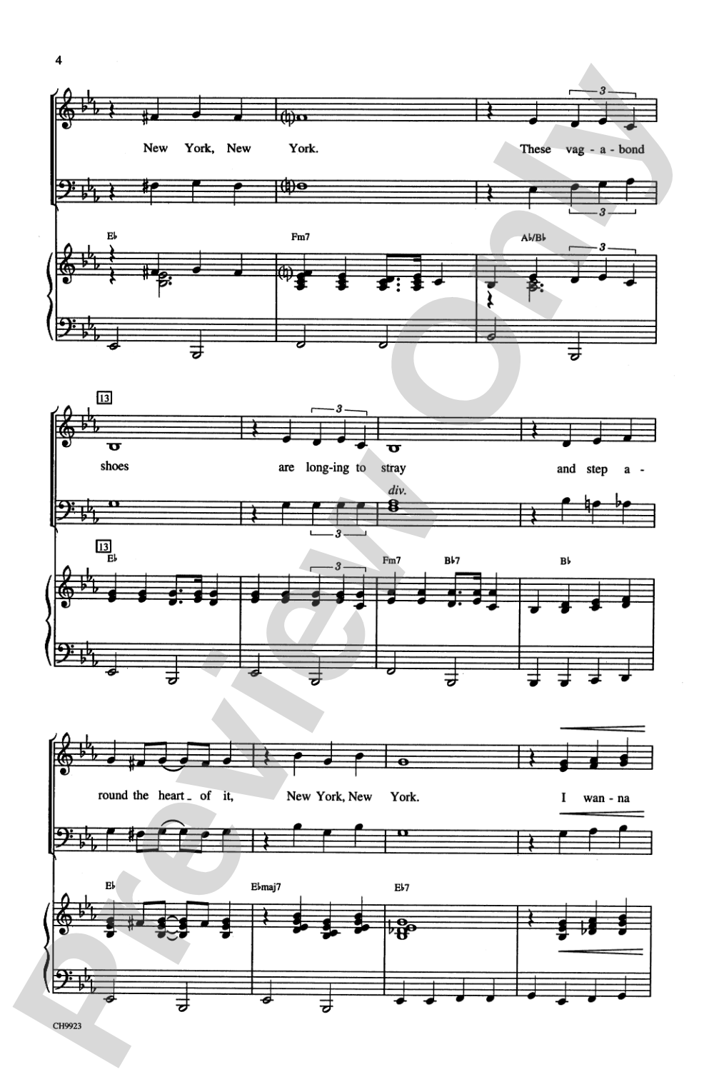 <I>New York, New York,</I> Theme from: 3-Part Mixed Choral Octavo