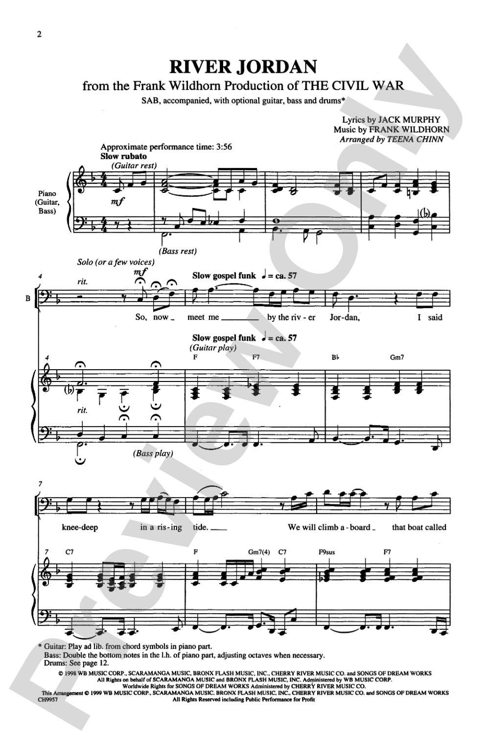 River Jordan: SAB Choral Octavo