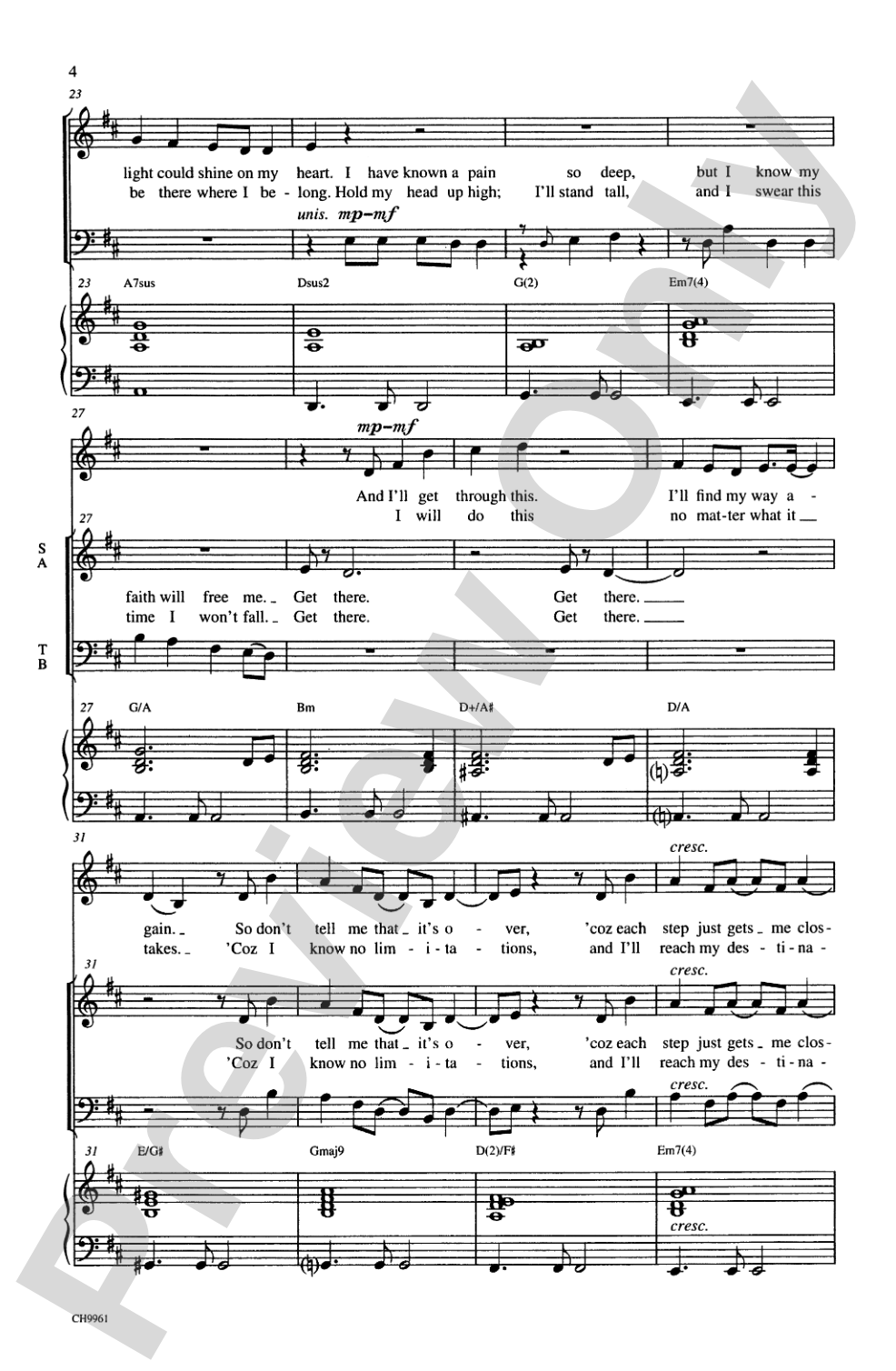 I Will Get There (from <I>The Prince of Egypt</I>): SATB Choral Octavo