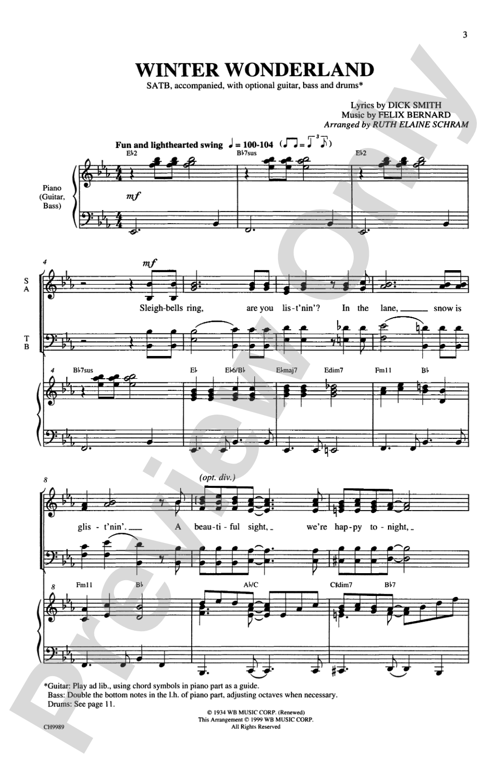Winter Wonderland: SATB Choral Octavo