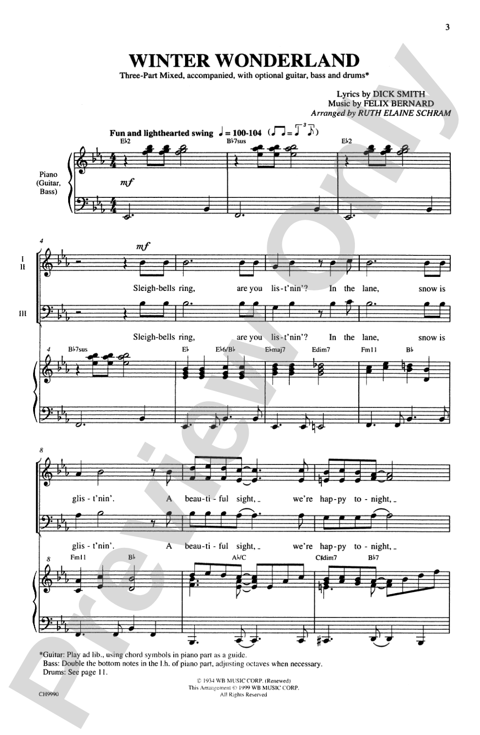 Winter Wonderland: 3-Part Mixed Choral Octavo
