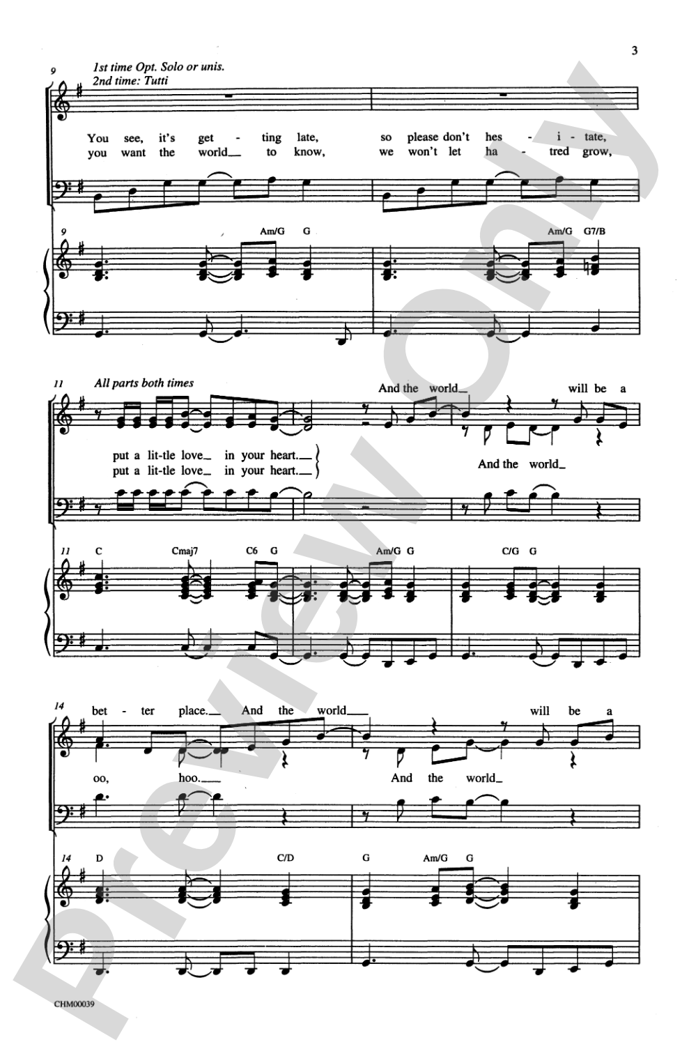 Put a Little Love in Your Heart: SAB Choral Octavo
