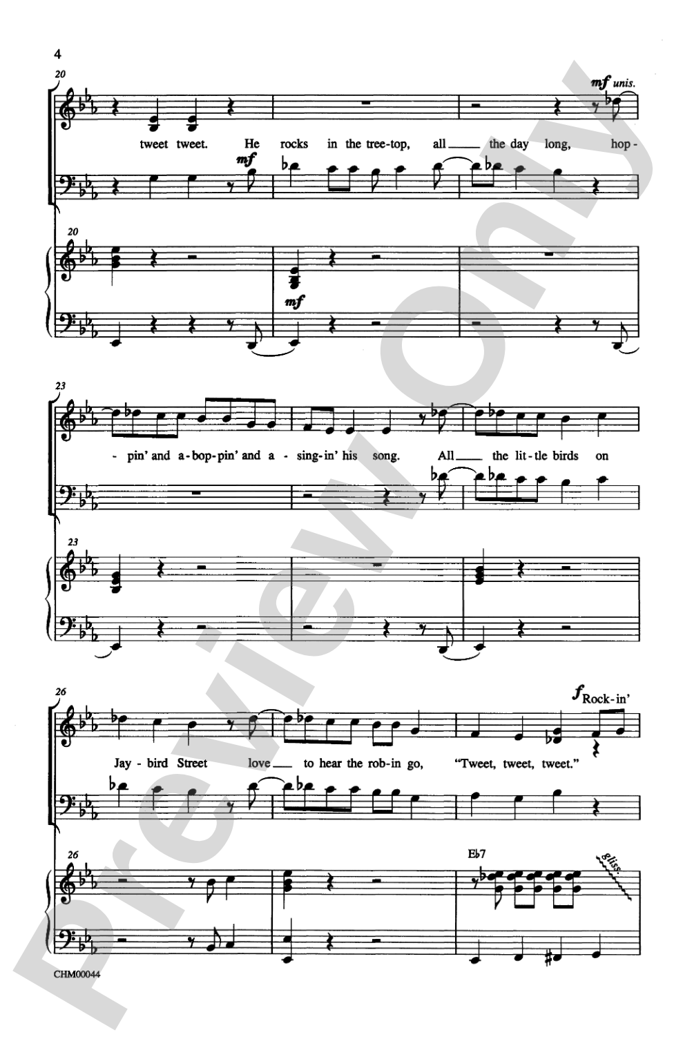 Rockin' Robin: 3-Part Mixed Choral Octavo