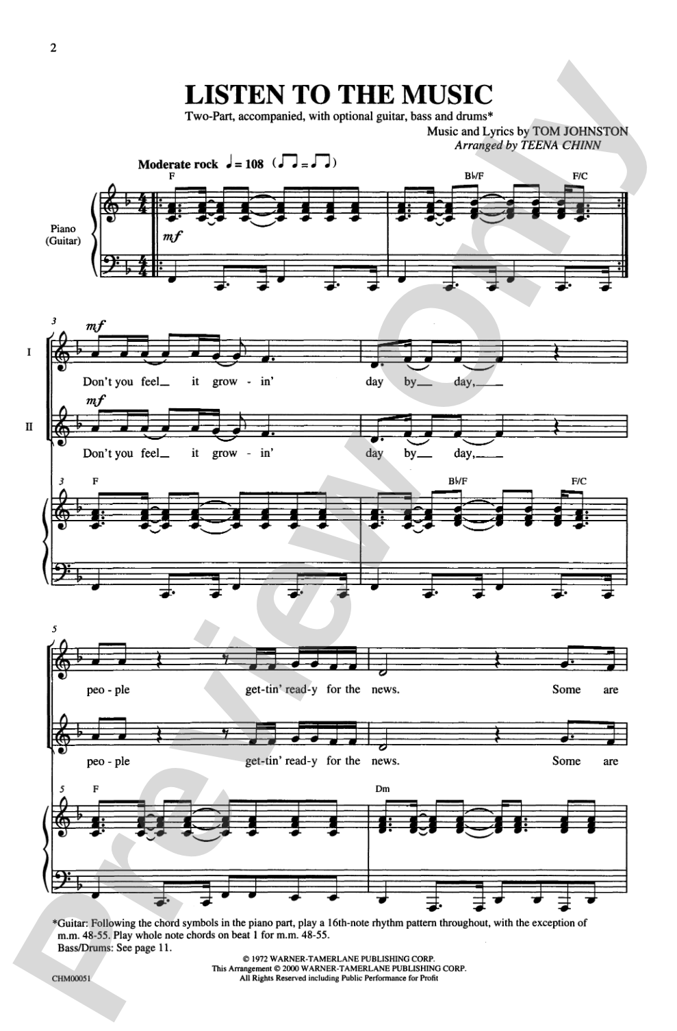 Listen to the Music: 2-Part Choral Octavo