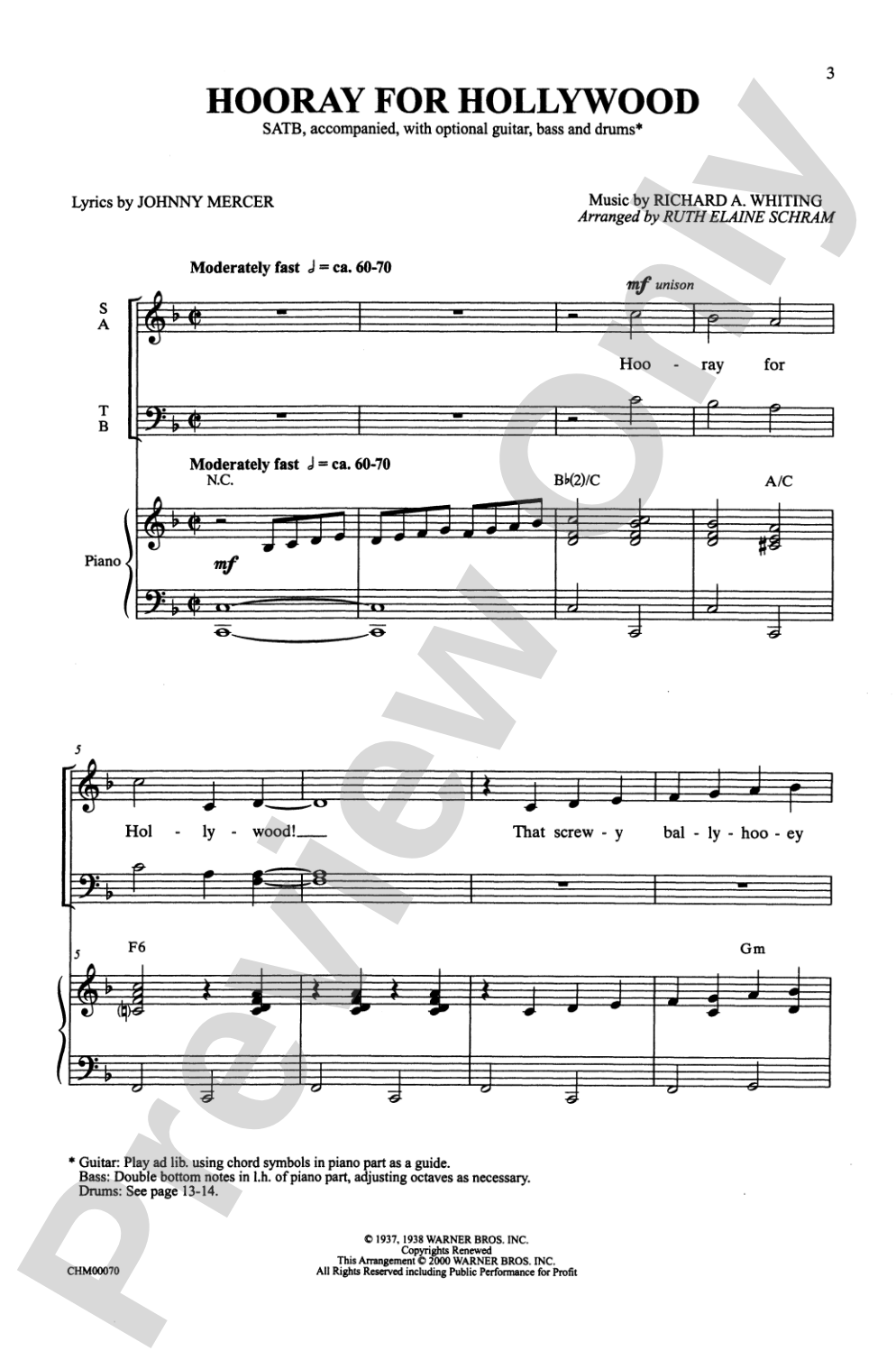 Hooray for Hollywood: SATB Choral Octavo