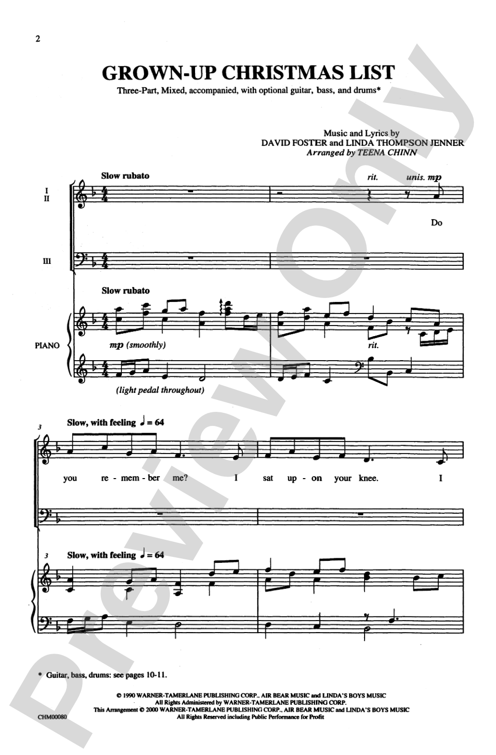 Grown Up Christmas List: 3-Part Mixed Choral Octavo