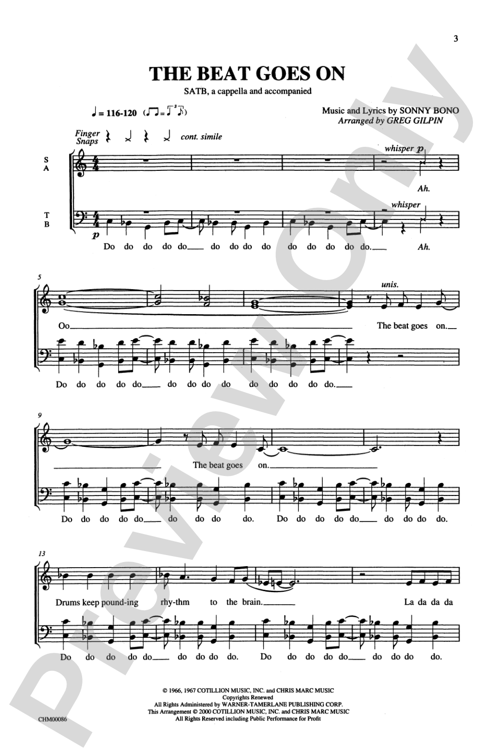 The Beat Goes On: SATB Choral Octavo