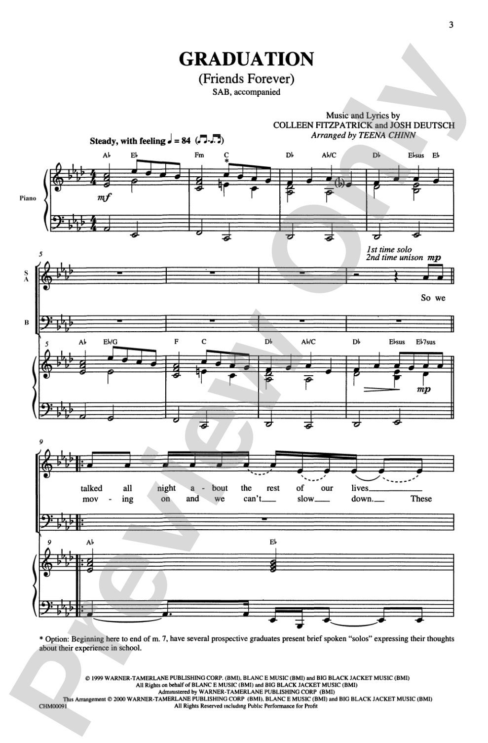 Graduation (Friends Forever): SAB Choral Octavo