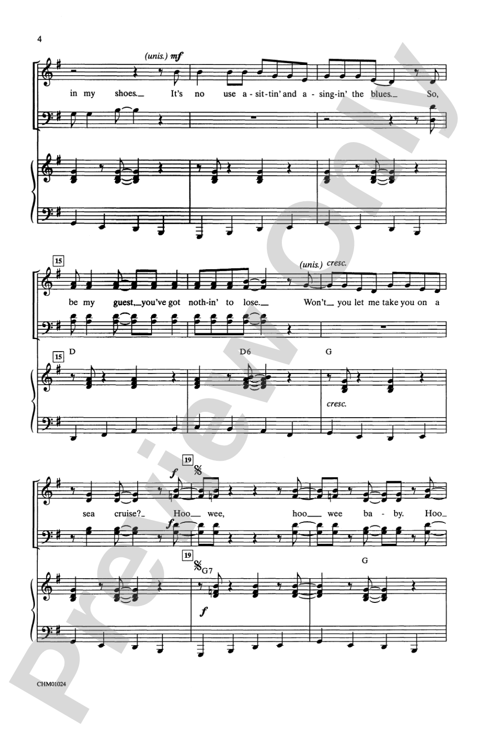 Sea Cruise: SATB Choral Octavo
