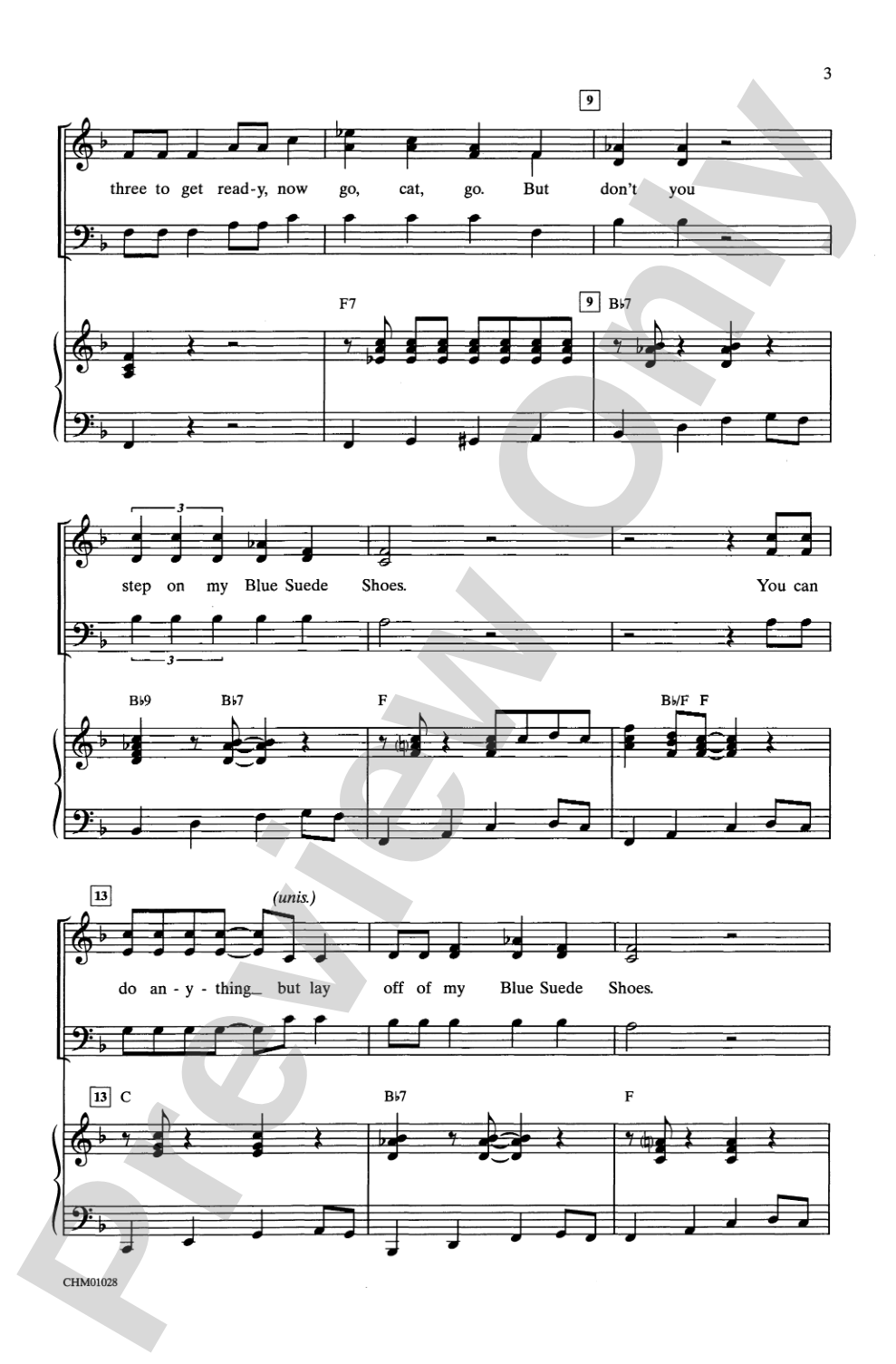 Blue Suede Shoes: 3-Part Mixed Choral Octavo