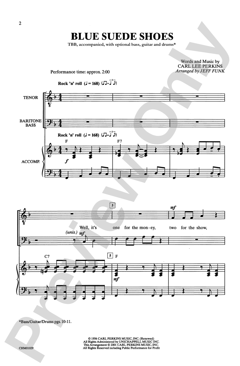 Blue Suede Shoes: TBB Choral Octavo